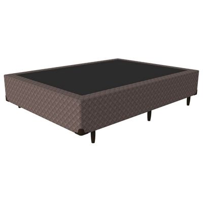 Cama Box Casal Umaflex Berlim Pillow Top e Molas Ensacadas Castor com Branco