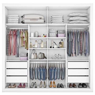 Guarda-Roupa Made Marcs Sevilha com 2 Portas, 6 Gavetas e 10 Prateleiras Branco Acetinado