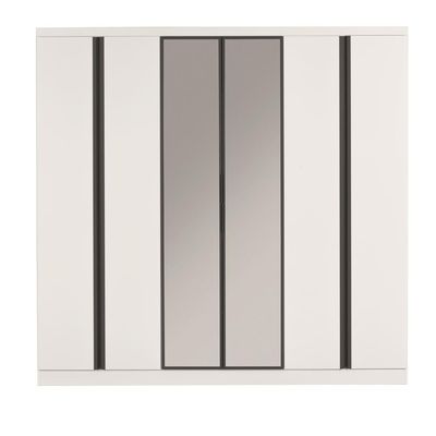 Guarda Roupa Monte Rei com 6 Portas e 6 Gavetas Bartira Branco com Grafite