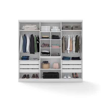 Guarda Roupa Monte Rei com 6 Portas e 6 Gavetas Bartira Branco com Grafite