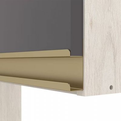 Cozinha Compacta Bartira Jaspe com 6 Portas 3 Gavetas e 6 Prateleiras 260.4cm Bege com Cinza