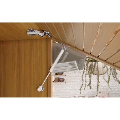 Cozinha Compacta Princesa com 4 Portas 3 Gavetas e 9 Prateleiras 264cm de largura Nesher Freijó com Off White