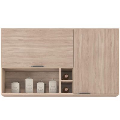 Cozinha Completa Firenze com 9 Portas 2 Gavetas e 7 Prateleiras 259,5 cm de largura Demóbile Avena com Grafito