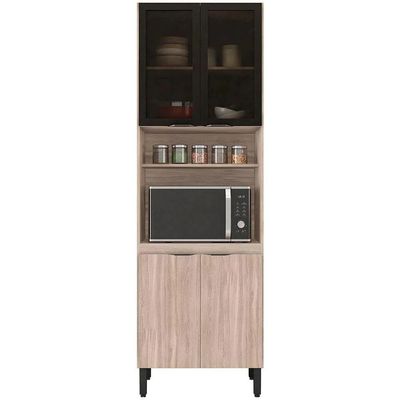 Cozinha Completa Firenze com 9 Portas 2 Gavetas e 7 Prateleiras 259,5 cm de largura Demóbile Avena com Grafito