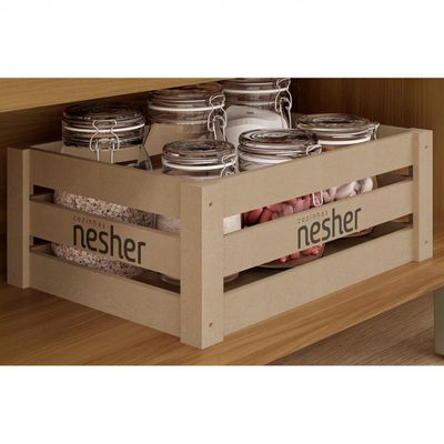 Cozinha Completa em MDF Nesher Princesa com 6 Portas 4 Gavetas e 12 Prateleiras Freijo e Grafite