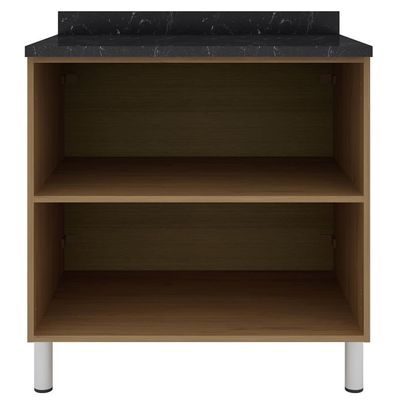 Balcão Duplo Rubi com 2 Portas e 1 Prateleira Bartira Grapia Platinum