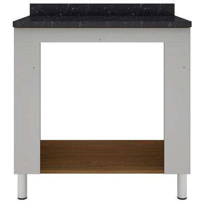 Balcão para Forno e Cooktop Rubi com 4 Bocas Bartira Grapia Platinum