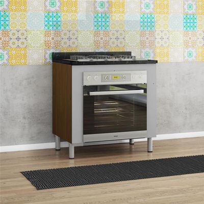 Balcão para Forno e Cooktop Rubi com 4 Bocas Bartira Grapia Platinum