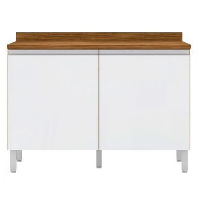 Balcão Duplo Jaspe com 2 Portas e 1 Prateleira Bartira Damasco com Branco