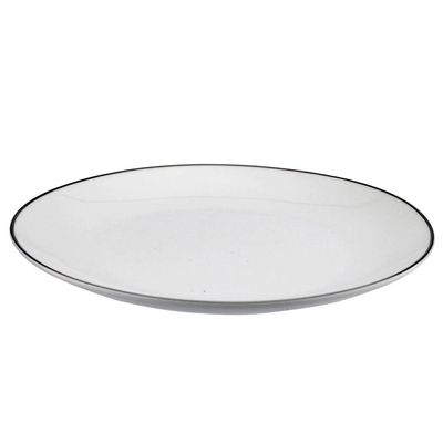 Aparelho de Jantar 42 Peças L`Hermitage Silver em Porcelana Branco com Prata