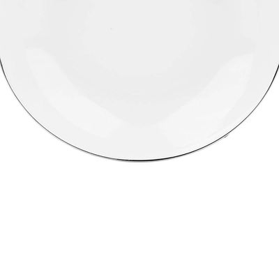 Aparelho de Jantar 42 Peças L`Hermitage Silver em Porcelana Branco com Prata