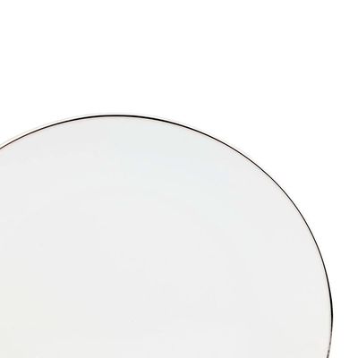 Aparelho de Jantar 42 Peças L`Hermitage Silver em Porcelana Branco com Prata