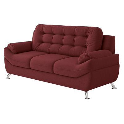 Sofá 3 Lugares Mercury em Tecido Suede 200cm Linoforte Vermelho Carmim