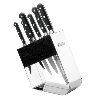 Conjunto de Facas Tramontina Century 7 Peças com Cepo Preto/Inox/Transparente
