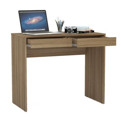 Mesa de Escritório Politorno Tijuca com 2 Gavetas Castanho