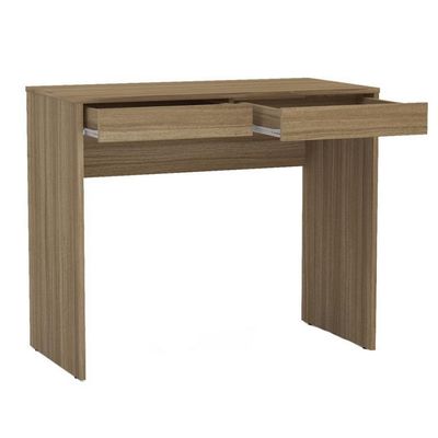 Mesa de Escritório Politorno Tijuca com 2 Gavetas Castanho