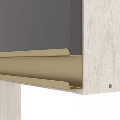 Cozinha Compacta Jaspe com 4 Portas 3 Gavetas e 5 Prateleiras 260,4cm de largura Bartira Freixo com Grafite