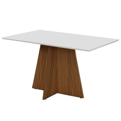 Mesa de Jantar Dublin 80x90X136 cm Dobuê Cedro com Branco Off