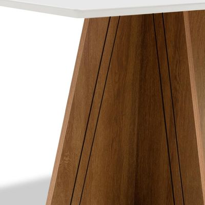 Mesa de Jantar Dublin 80x90X136 cm Dobuê Cedro com Branco Off