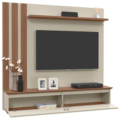 Painel Home Trend para TV de até 46 Polegadas Patrimar Off White com Canelato