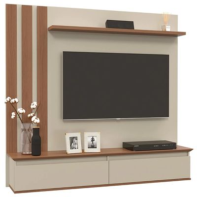 Painel Home Trend para TV de até 46 Polegadas Patrimar Off White com Canelato