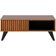 Mesa de Centro Colibri Jeri MDP com Pés de Madeira Maciça Noce Milano com Preto Fosco