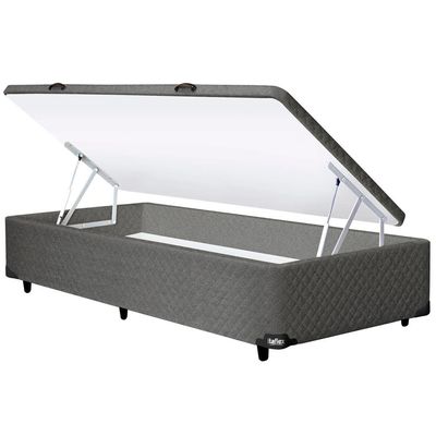 Base Box para Colchão de Solteiro Universal com Baú 40,5x88x188cm Itaflex Grafite Chumbo