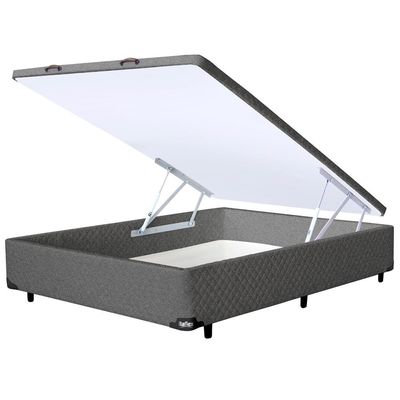 Base Box para Colchão de Casal Universal com Baú Itaflex Grafite Chumbo