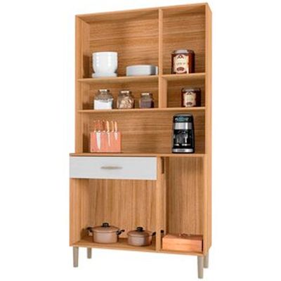 Cozinha Compacta Kits Paraná Golden com 6 Portas, 1 Gaveta e 1 Prateleira Freijo / Patin