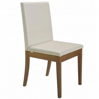 Mesa de Jantar Herval Meriti com 4 Cadeira Herval Pérola Jequitiba, Chocolate e Off White