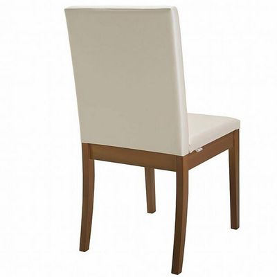 Mesa de Jantar Herval Meriti com 4 Cadeira Herval Pérola Jequitiba, Chocolate e Off White