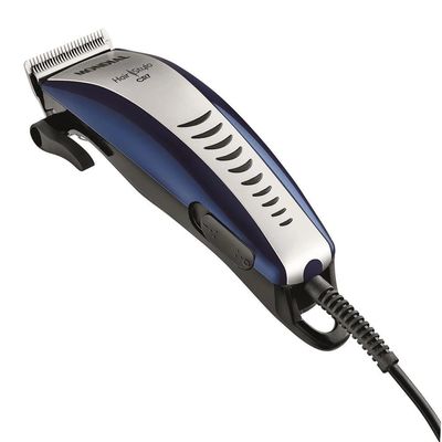 Máquina de Cortar Cabelo Mondial Hair Stylo CR-07 4 pentes Prata com Azul / 110V