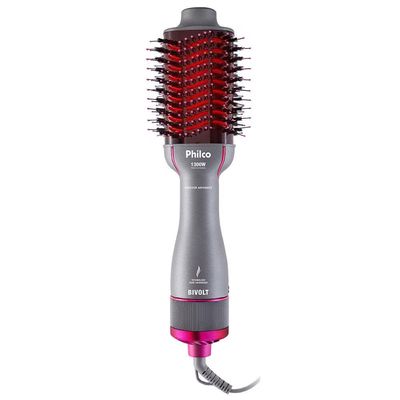 Escova Secadora Philco Advance PES25SR com Cabo Giratório 1300W Bivolt Cinza e Rosa