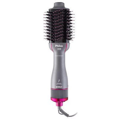 Escova Secadora Philco Advance PES25SR com Cabo Giratório 1300W Cinza e Rosa