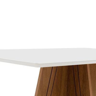 Mesa de Jantar Dublin 80x90X136 cm Dobuê Cedro com Branco Off