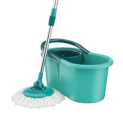 Mop Giratório FlashLimp MOP8209-VA com Balde, Cabo Telescópico e Refil Verde Água