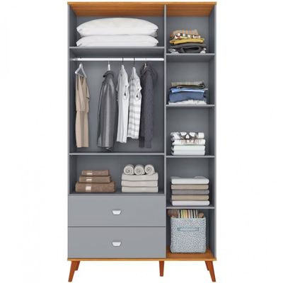 Guarda Roupa Infantil Bartira Ternura com 3 Portas 2 Gavetas e 5 Nichos Azul Wood