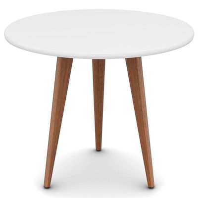Mesa Lateral Baixa Patrimar Star Branco com Cedro