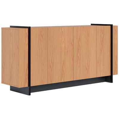 Buffet Copacabana MDP com 4 Portas e 2 Prateleiras Colibri Freijó/Preto Fosco
