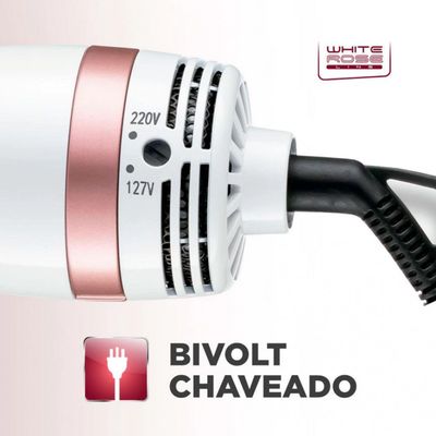 Escova Secadora Mondial ES-50 1200W/1300W Branco com Rose