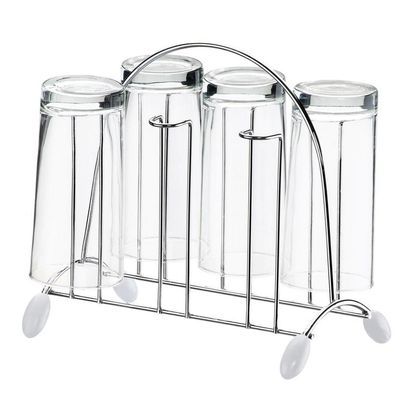 Suporte para 6 Copos Utimil em Aço Cromado Branco com Cromada
