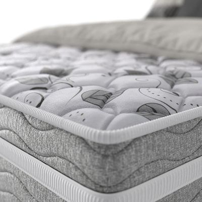 Colchão de Casal Probel Amsterdã D33 com Molas Pocket e Pillow Top 34x138x188 Branca com Capuccino