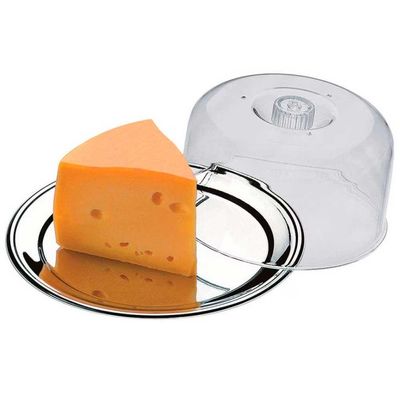 Conjunto Matinal Brinox com Porta Bolos - 3 Peças Inox com transparente