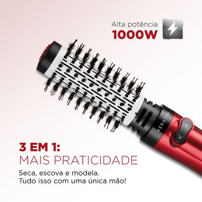Escova Rotativa Infinity Keratin Mondial Vermelho 1000W ER-11-KR 110