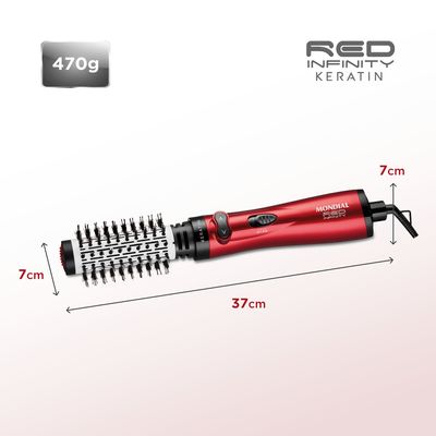 Escova Rotativa Infinity Keratin Mondial Vermelho 1000W ER-11-KR 220