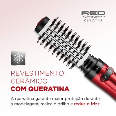 Escova Rotativa Infinity Keratin Mondial Vermelho 1000W ER-11-KR 220