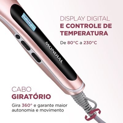 Escova Alisadora Mondial Golden Rose 30W EA-02 Bivolt
