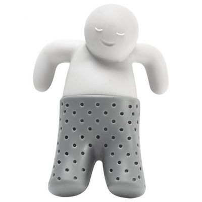 Infusor de Chá Brinox Descomplica em Silicone Branco com Cinza