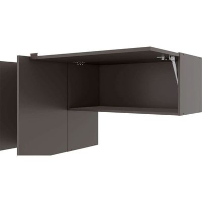 Cozinha Completa Bartira Joy com 11 Portas 2 Gavetas 5 Prateleiras e Nicho para Micro-ondas 244,5cm Grafite