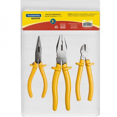 Jogo de Ferramentas Tramontina 43409107 com 03 Peças Amarelo